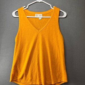 Gold Sleeveless‎ Tank Top with V-Neck